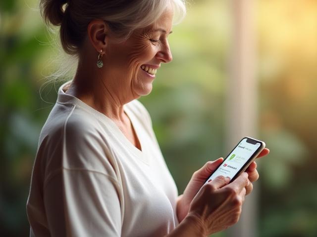 Person using Sylvan Health app on a smartphone, displaying a personalized wellness plan.
